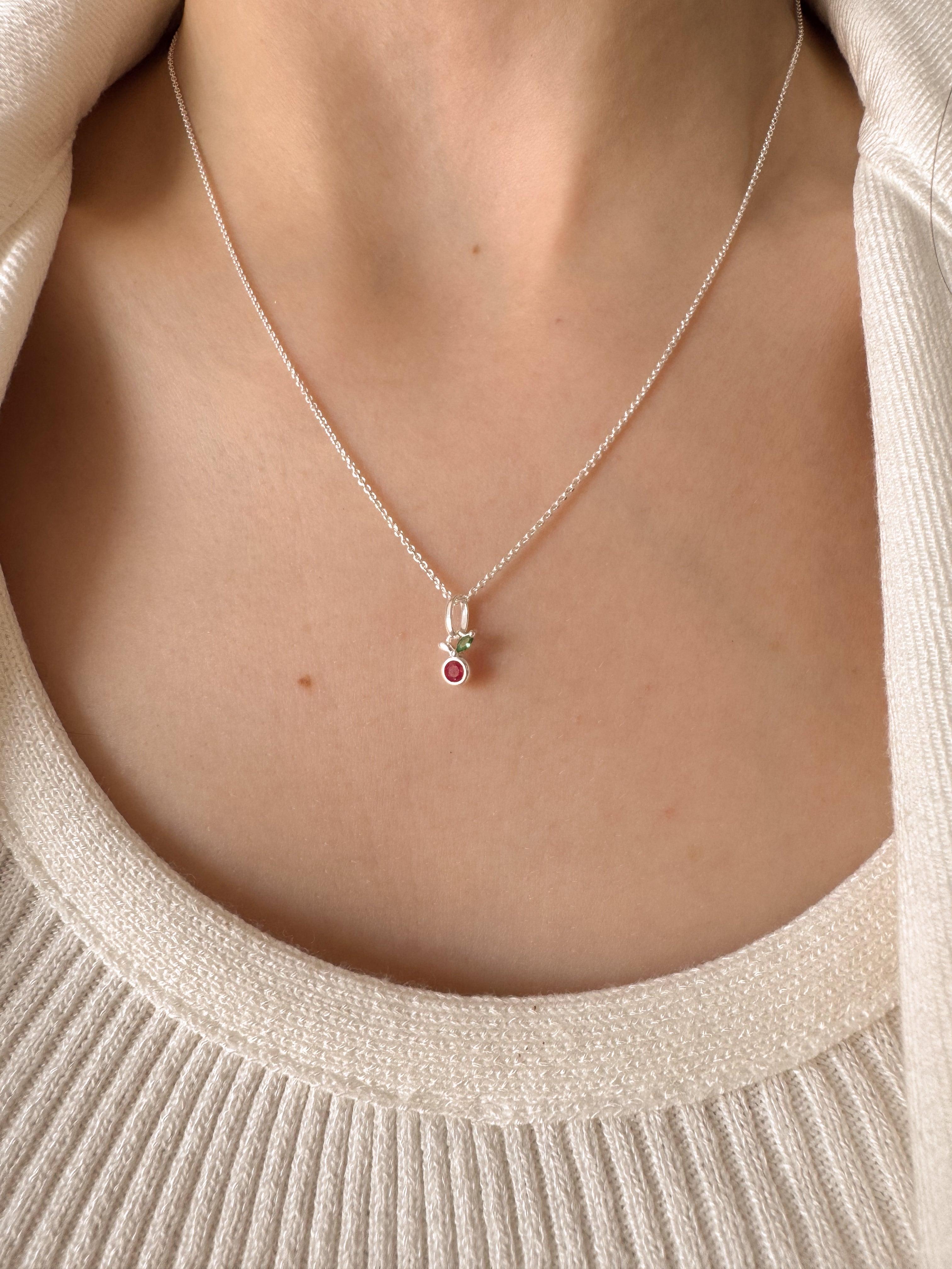 Pingente Cereja - Prata 925