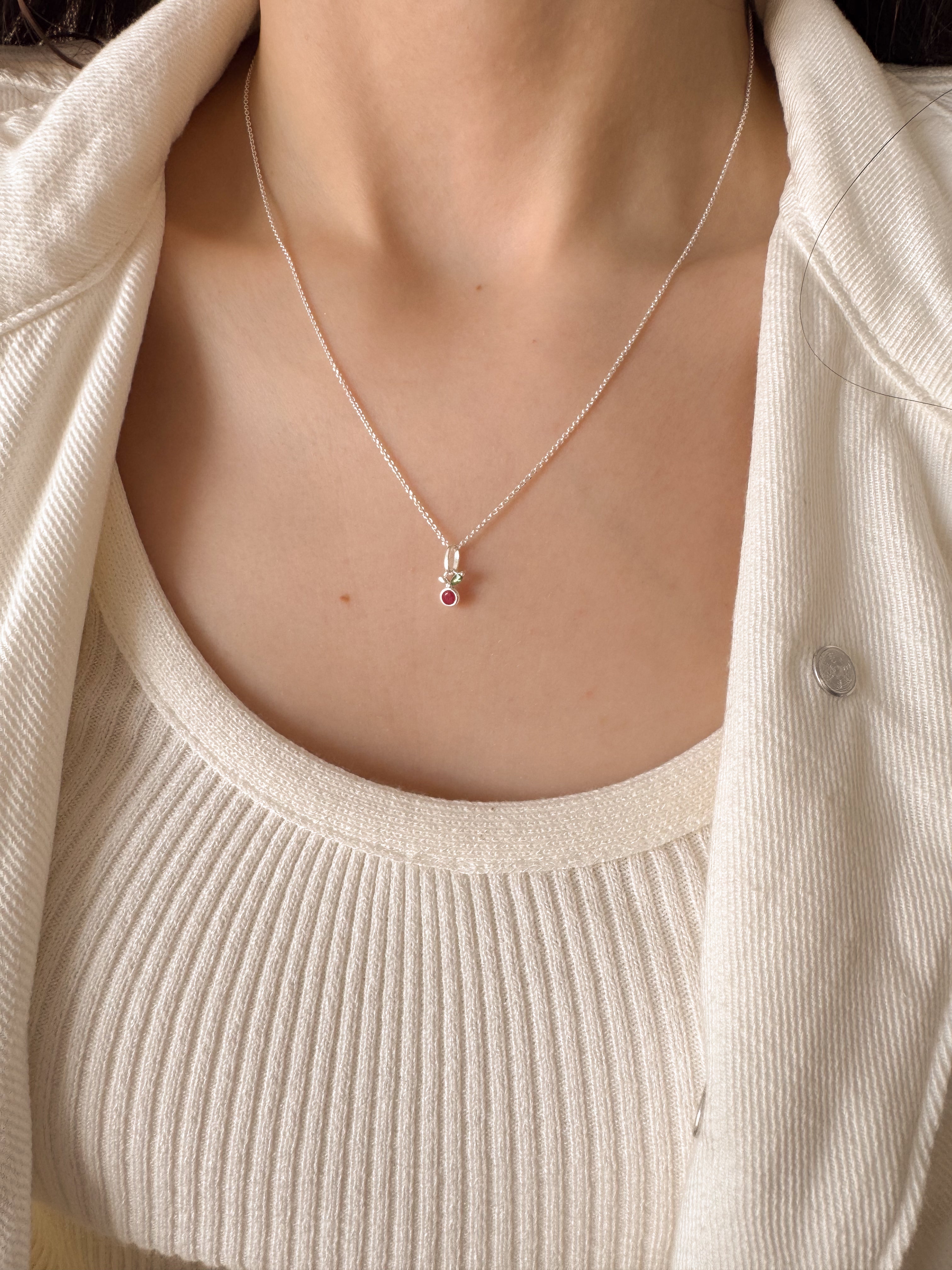 Pingente Cereja - Prata 925