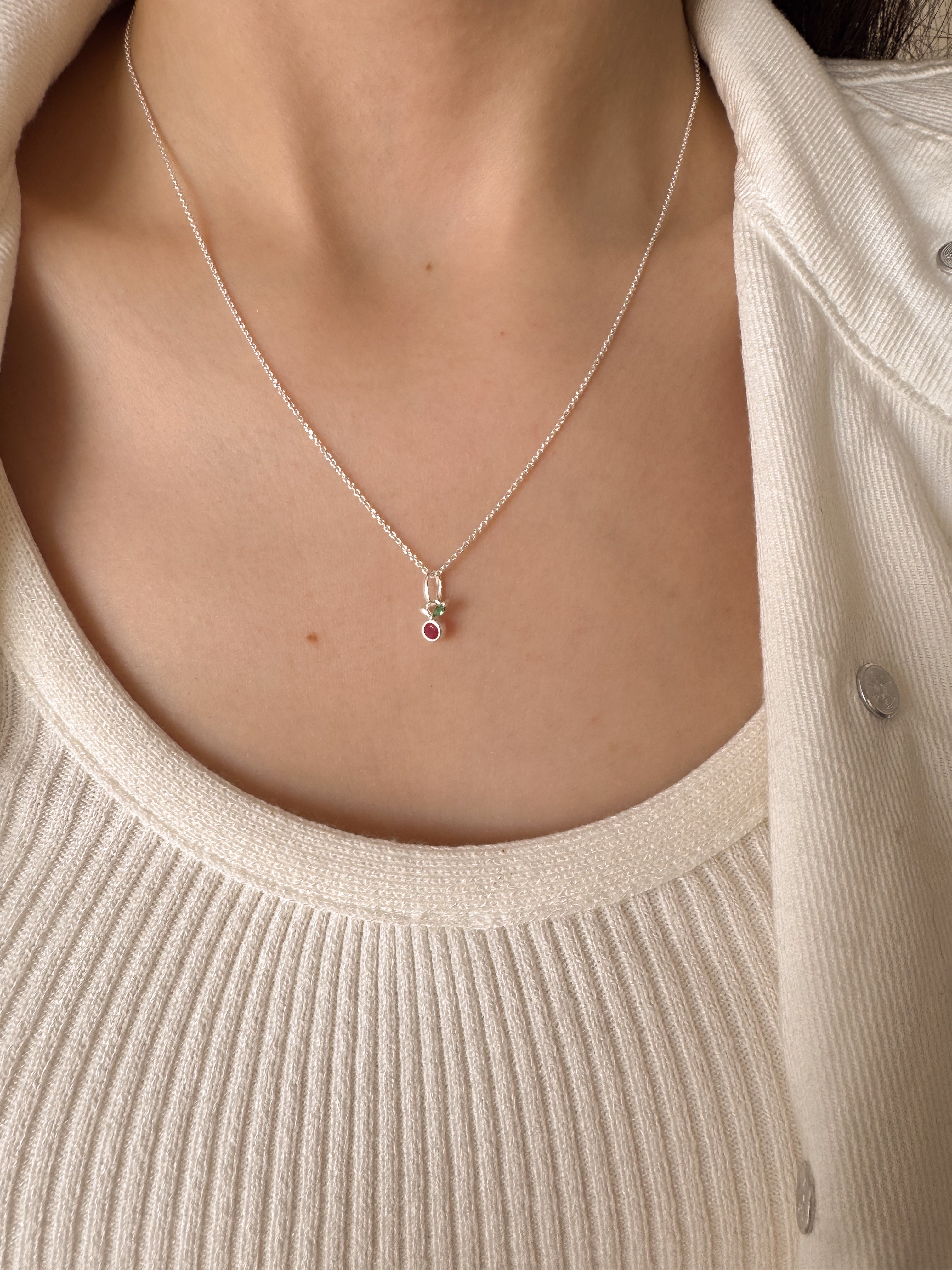 Pingente Cereja - Prata 925