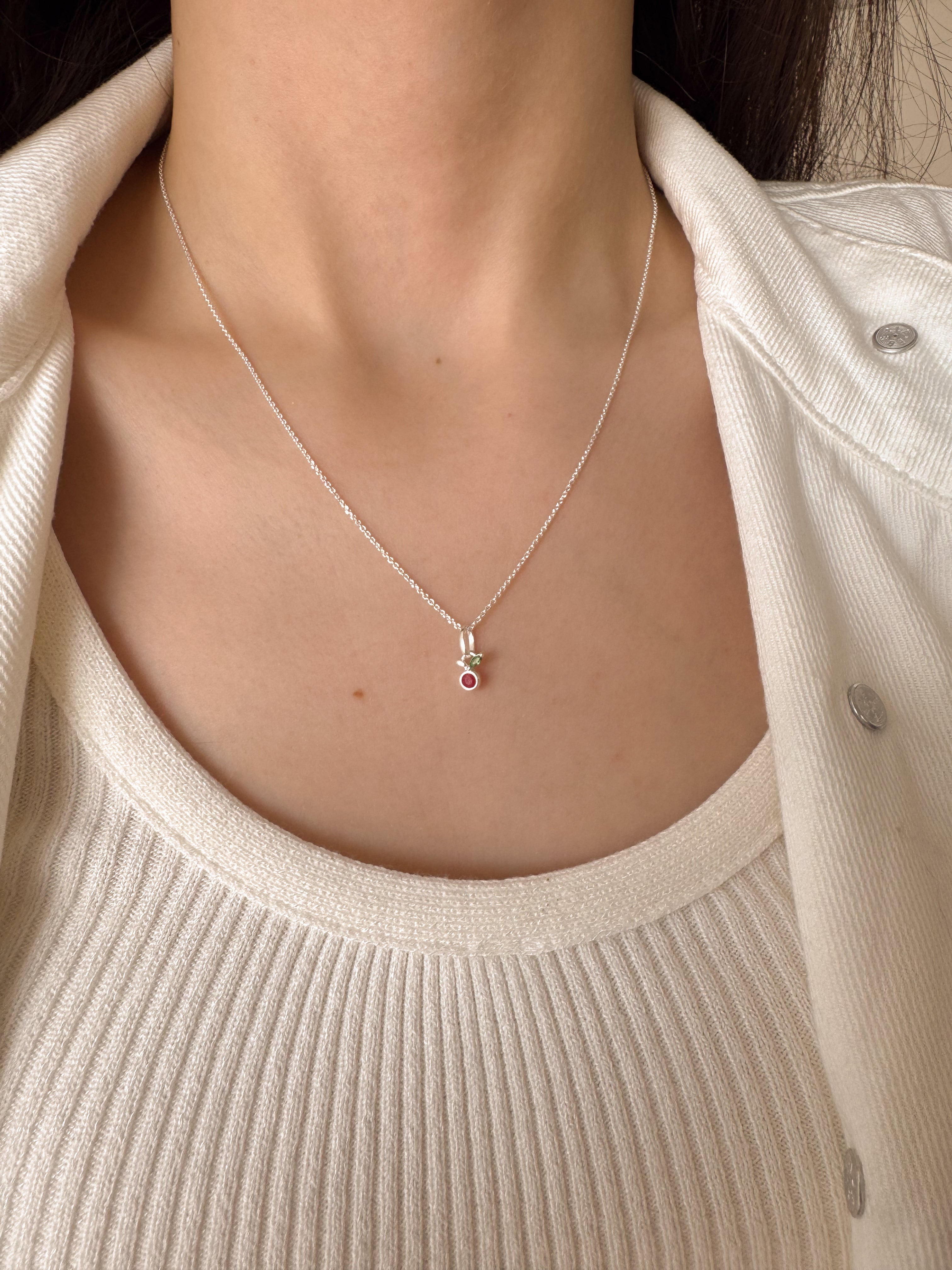 Pingente Cereja - Prata 925