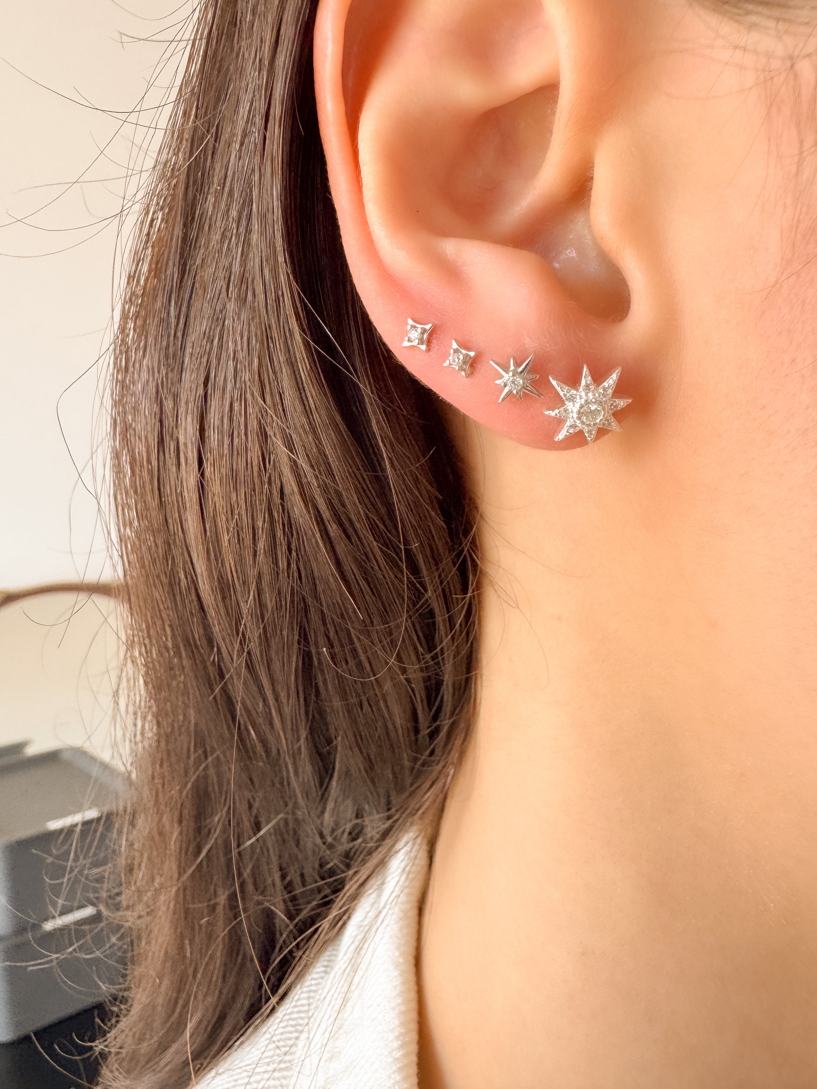 Brinco Mini Star - Prata 925