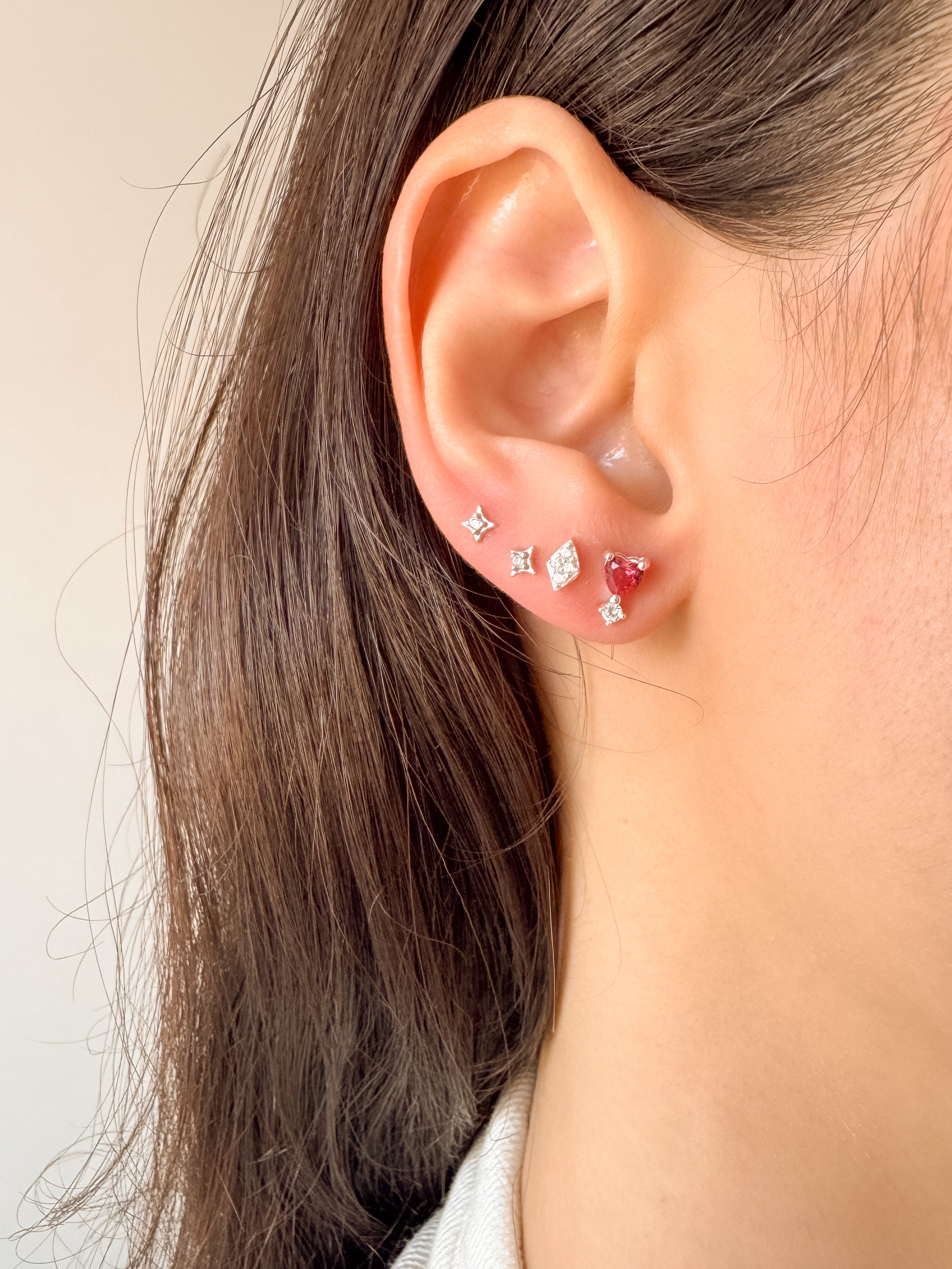 Brinco Mini Star - Prata 925