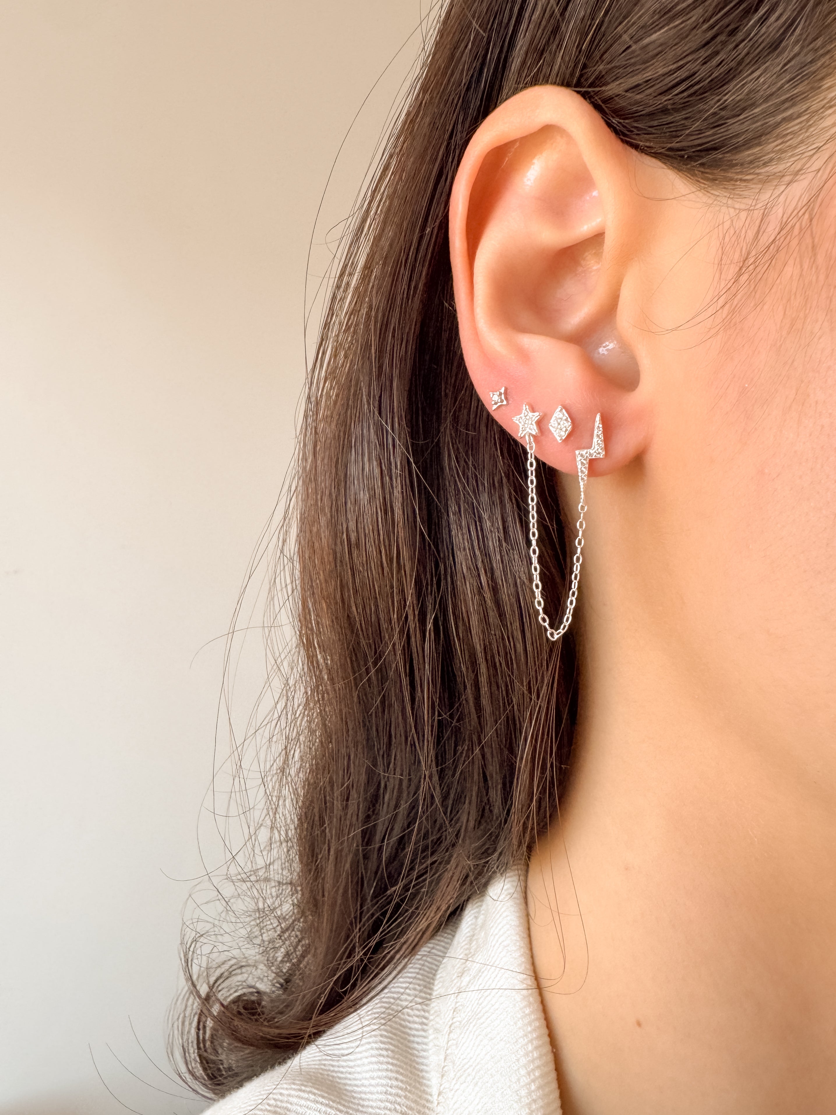 Brinco Raio e Estrela - Prata 925