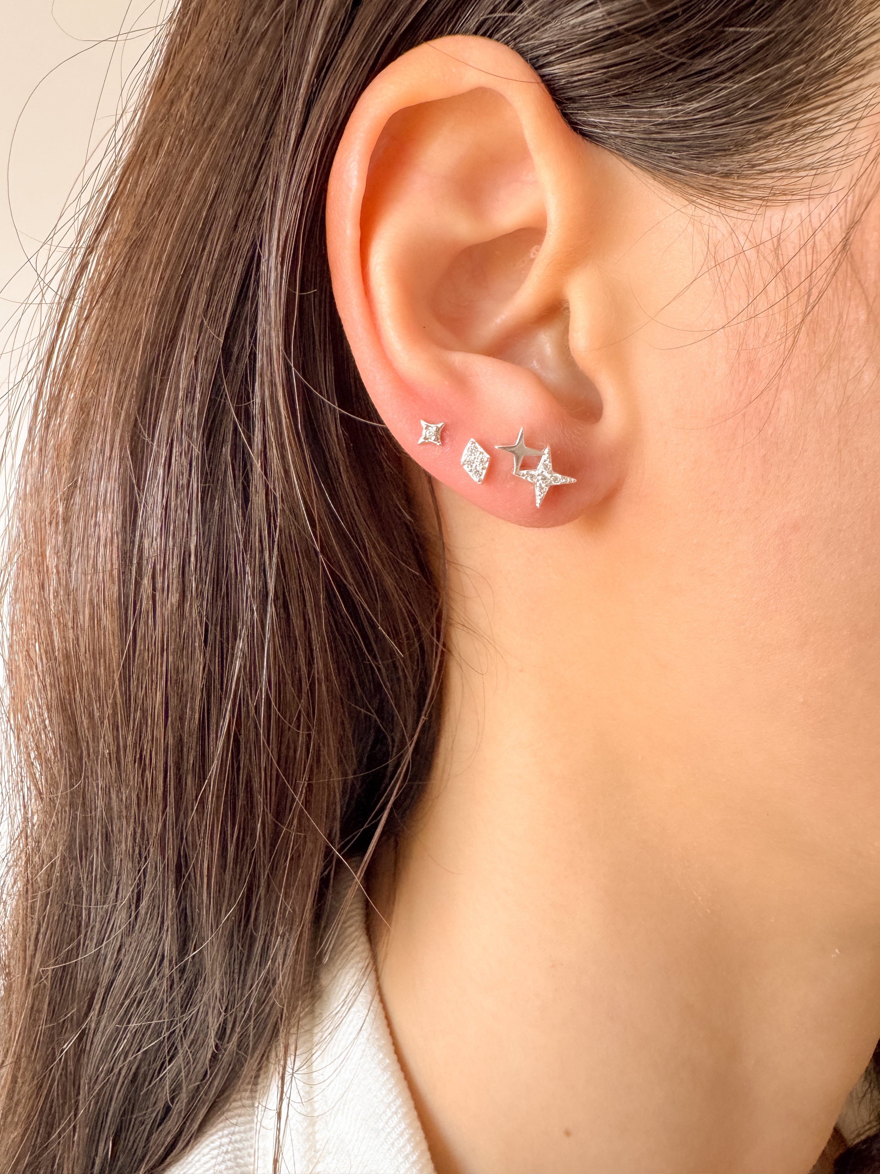 Brinco Mini Star - Prata 925