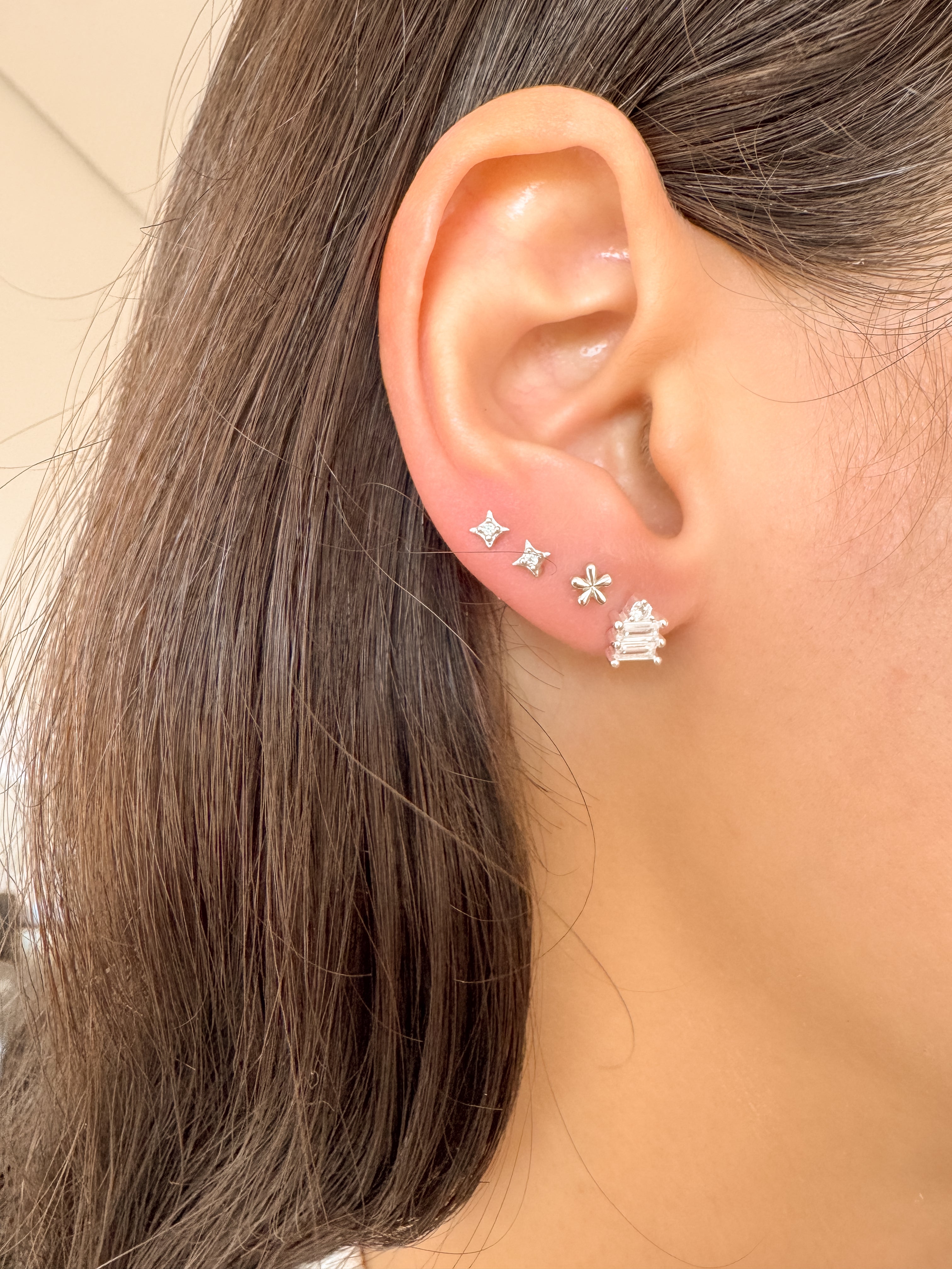 Brinco Mini Florzinha - Prata 925