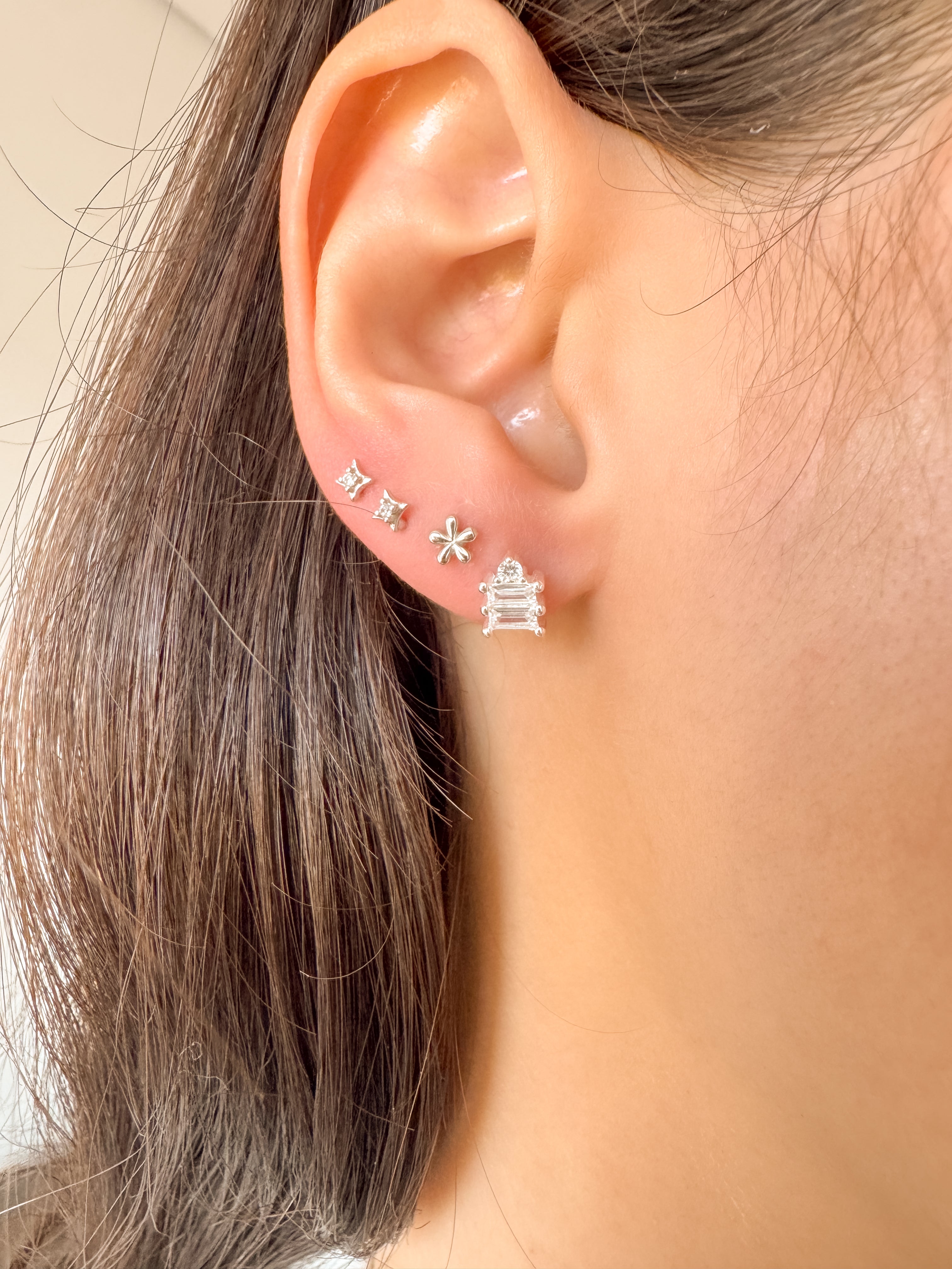 Brinco Mini Florzinha - Prata 925