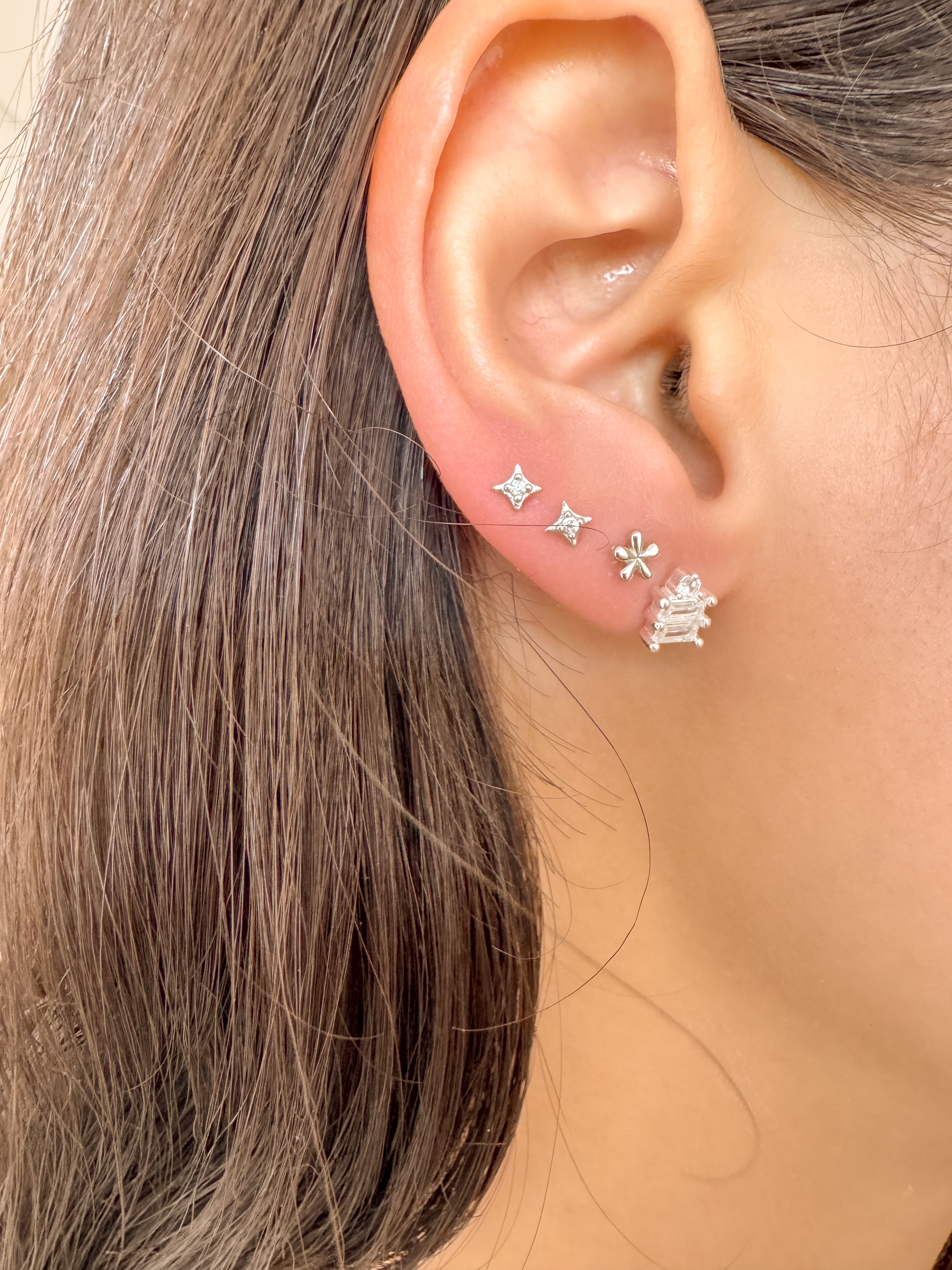 Brinco Mini Florzinha - Prata 925