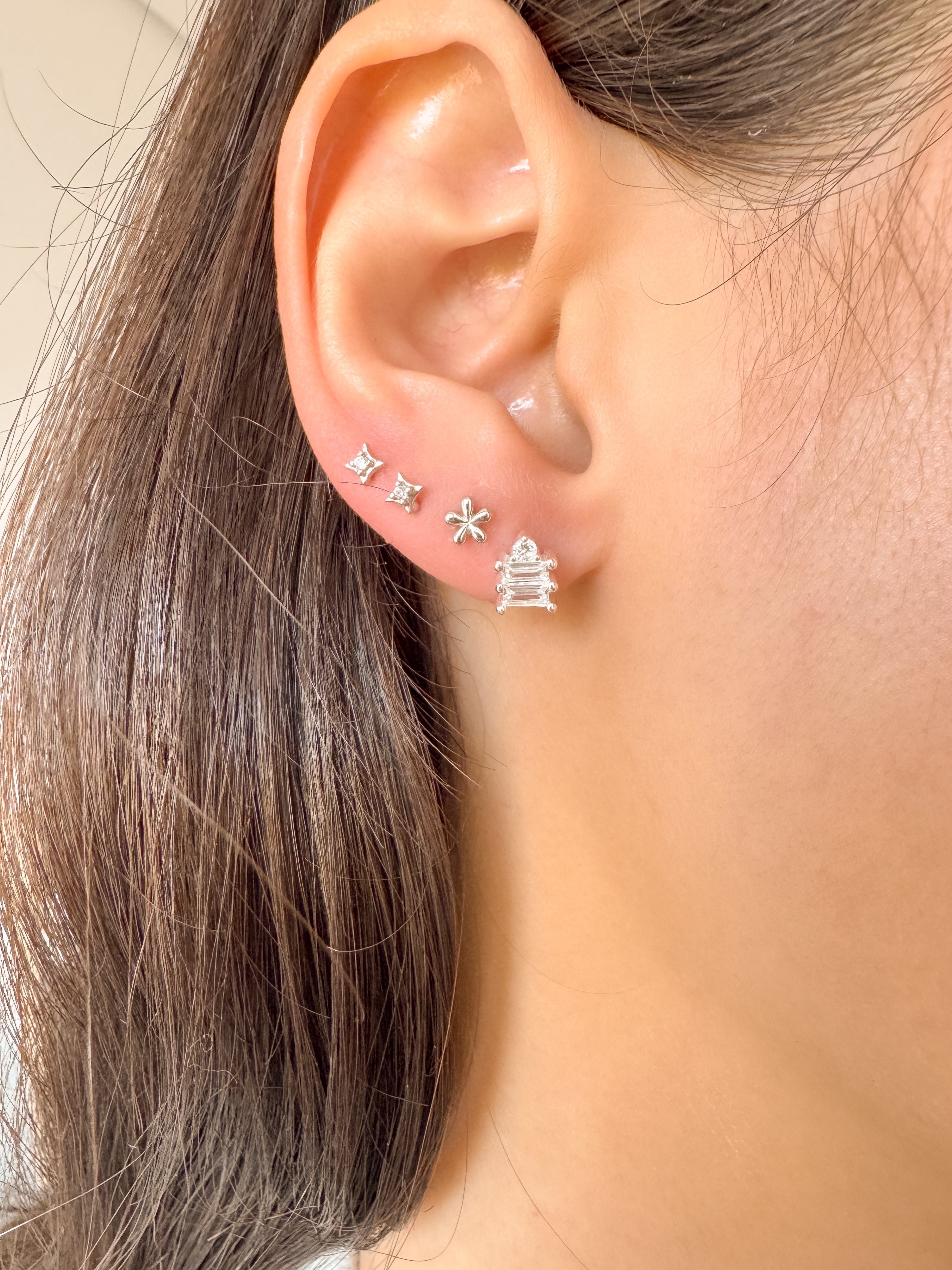 Brinco Mini Florzinha - Prata 925