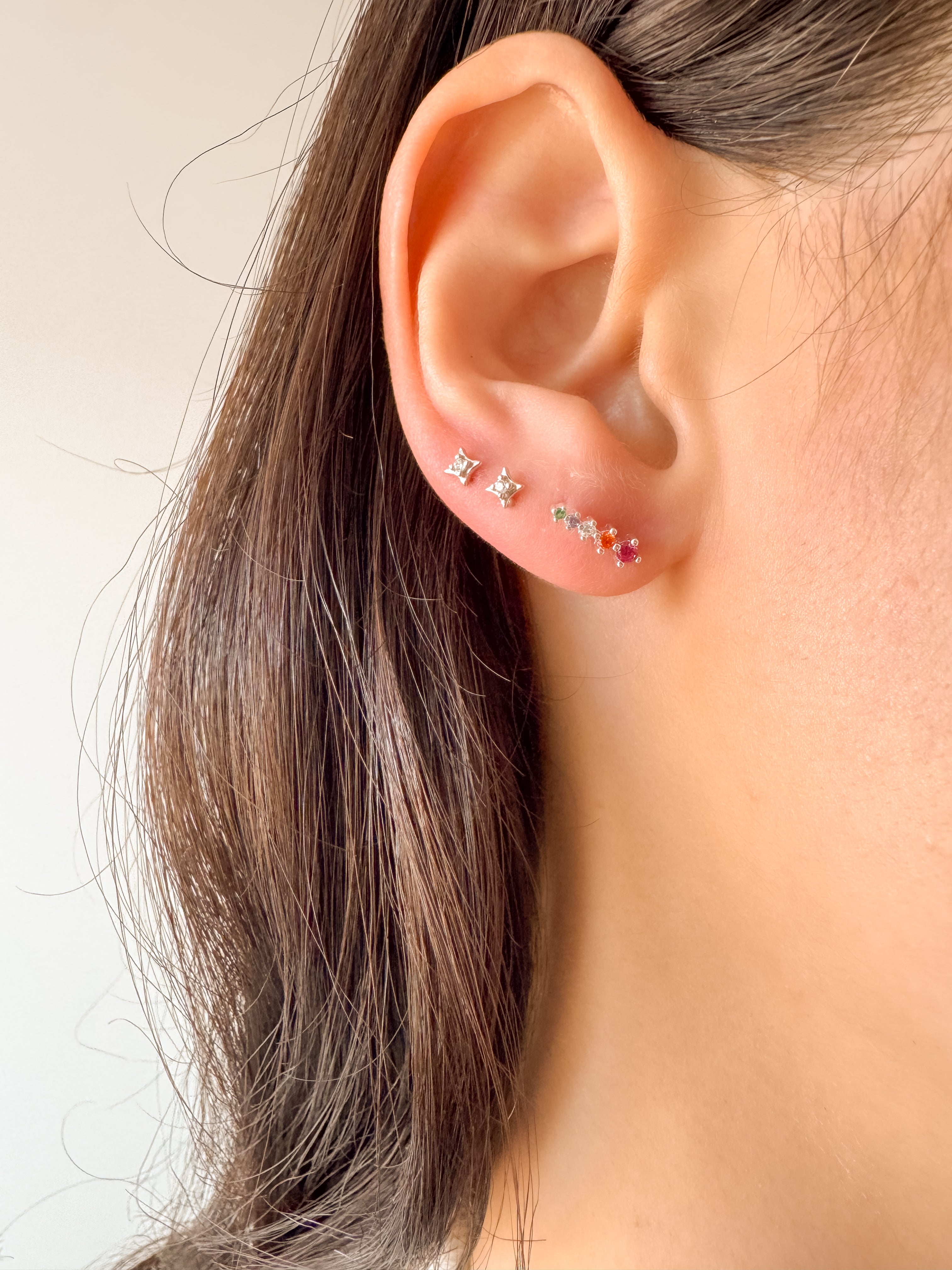 Brinco Palito Colorido - Prata 925