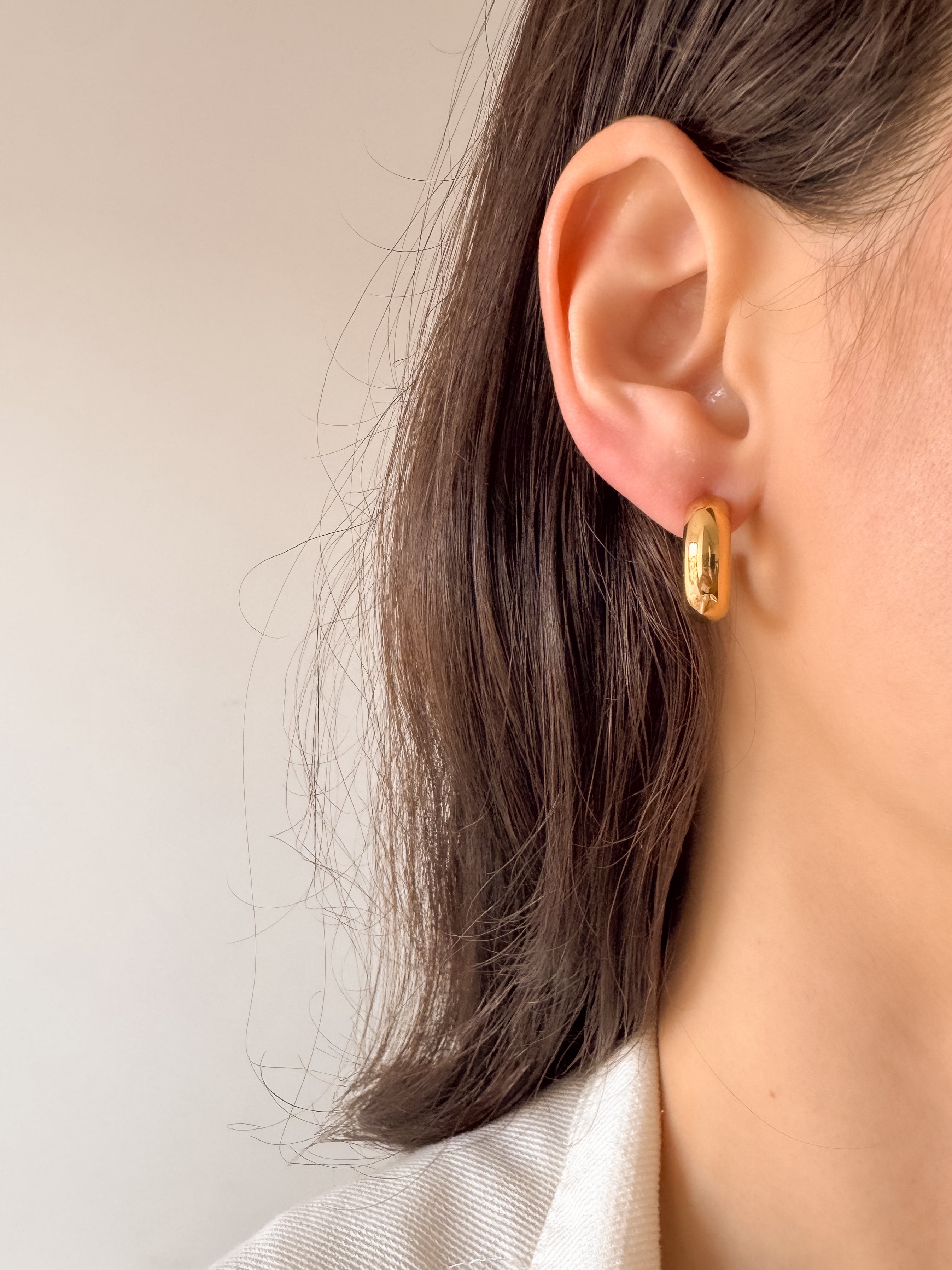 Meia Argola Básica - Dourada