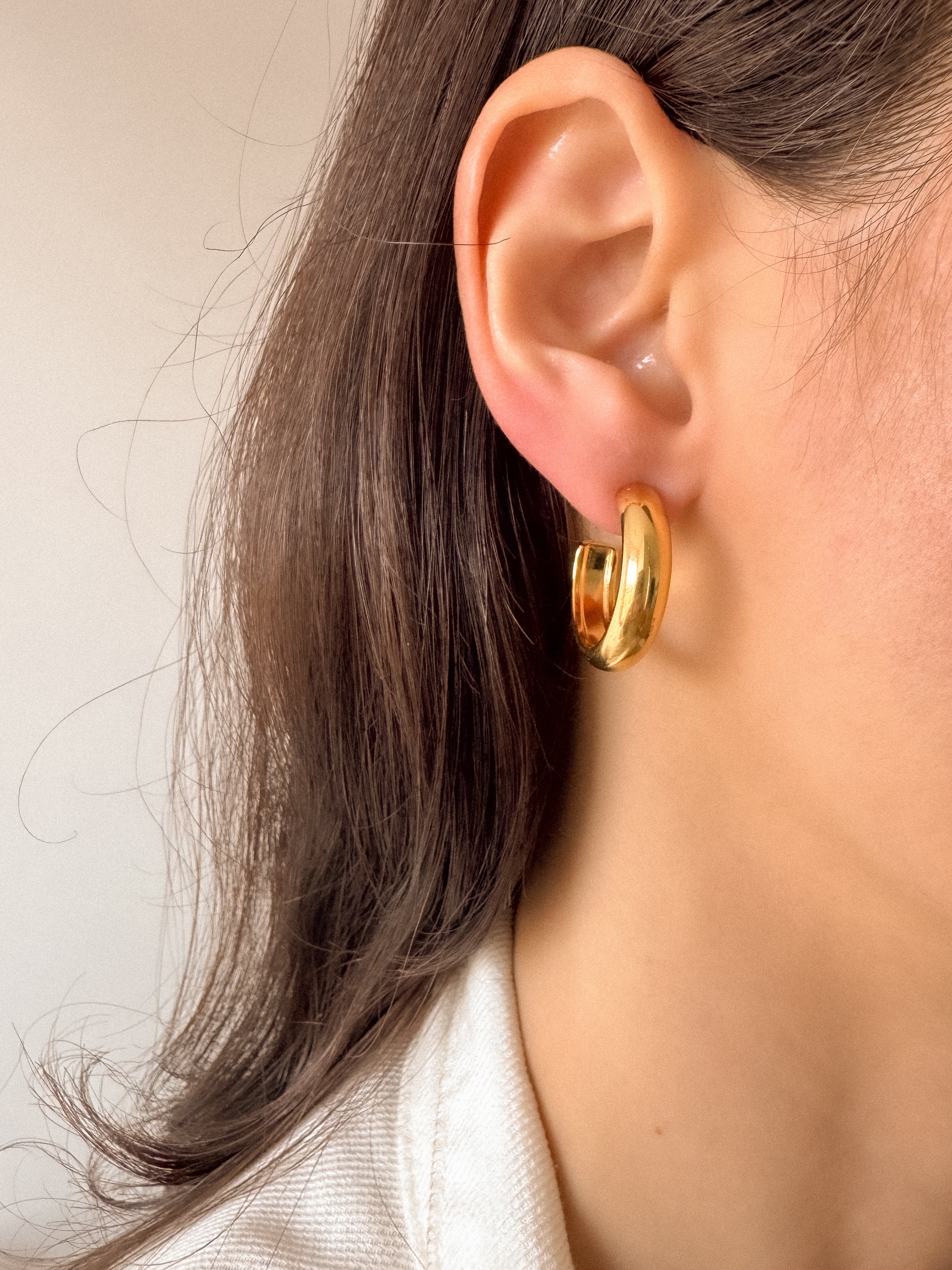 Meia Argola Básica - Dourada