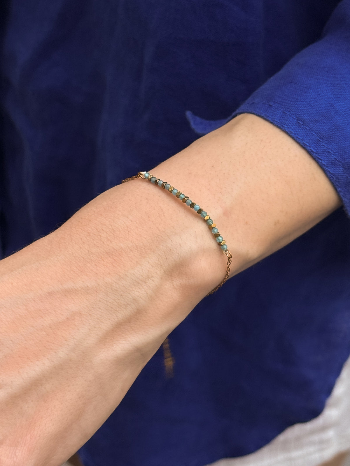Pulseira Turmalina Paraíba - Dourada