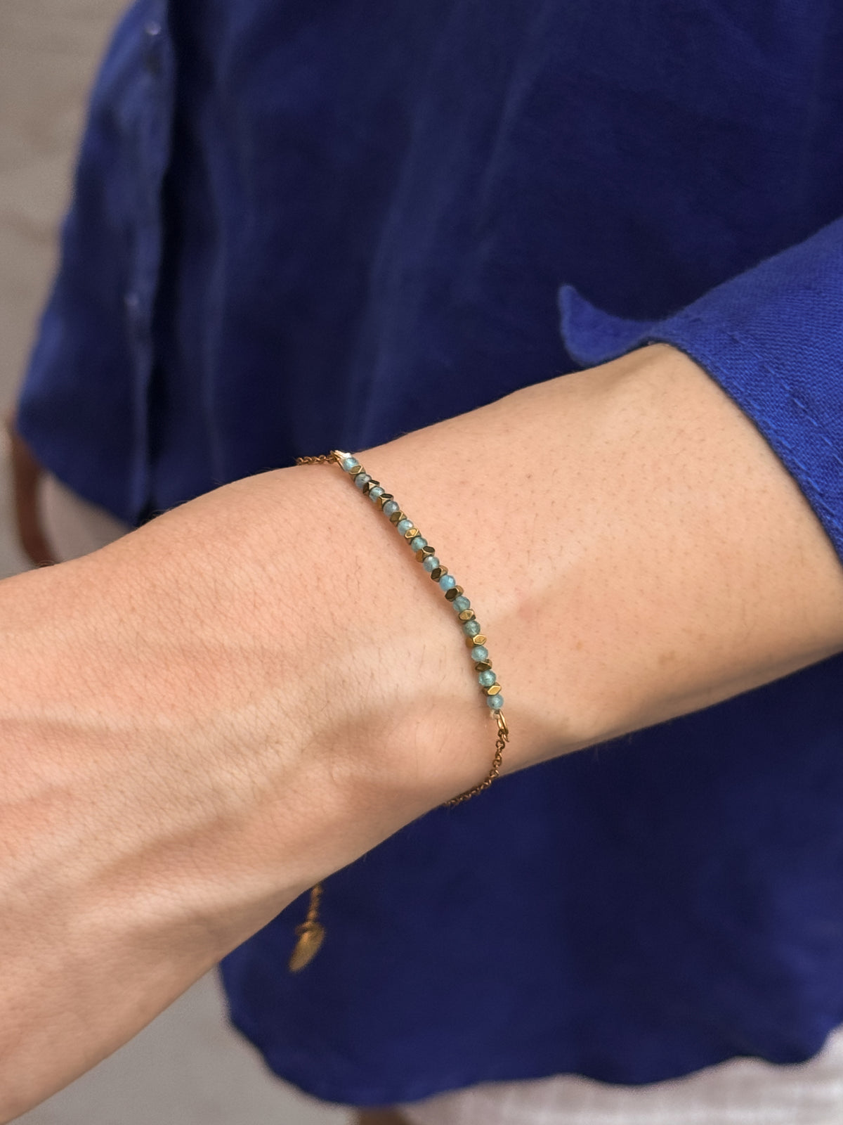 Pulseira Turmalina Paraíba - Dourada