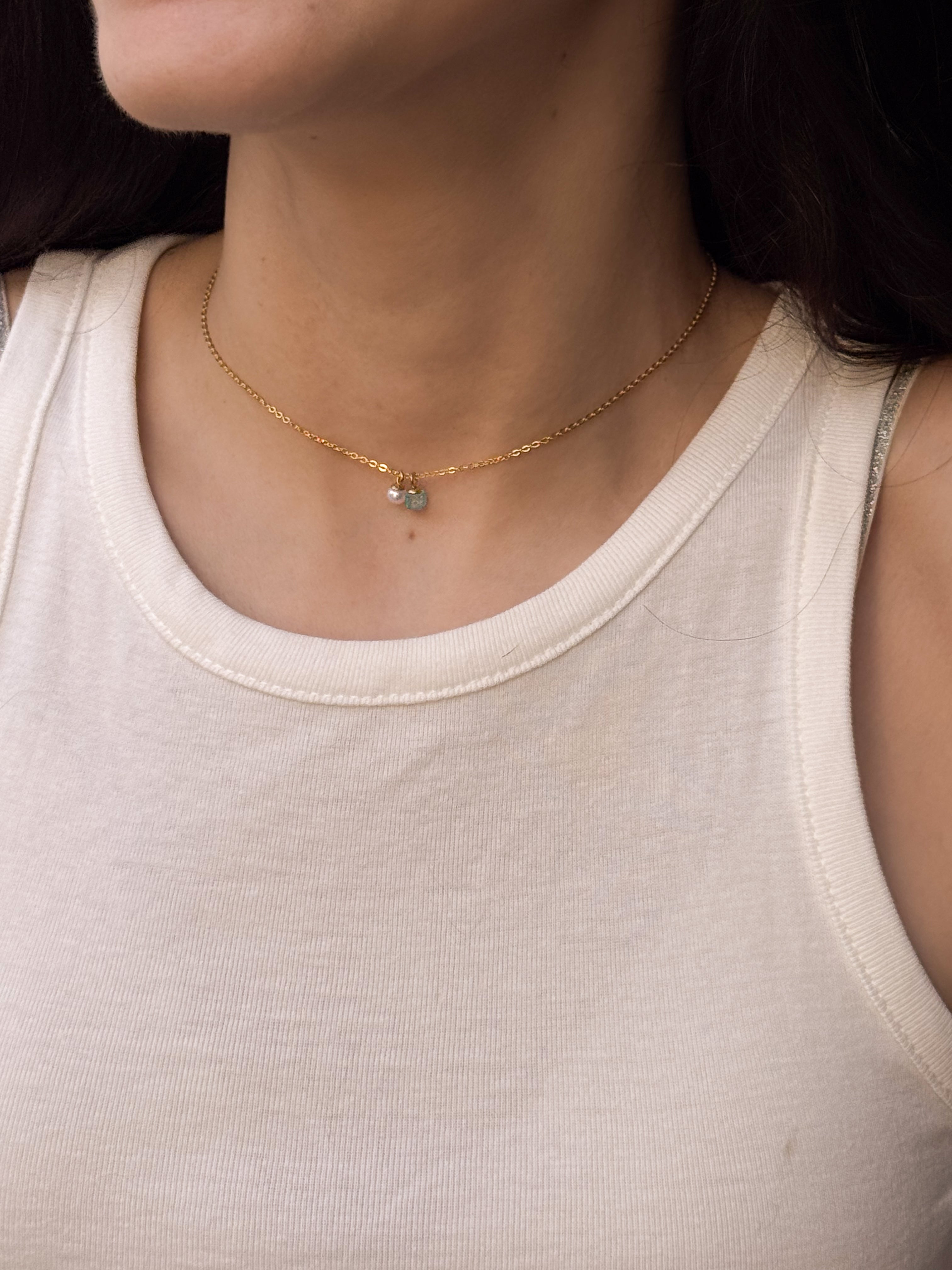 Pingente de Mini Pérola Natural - Dourado