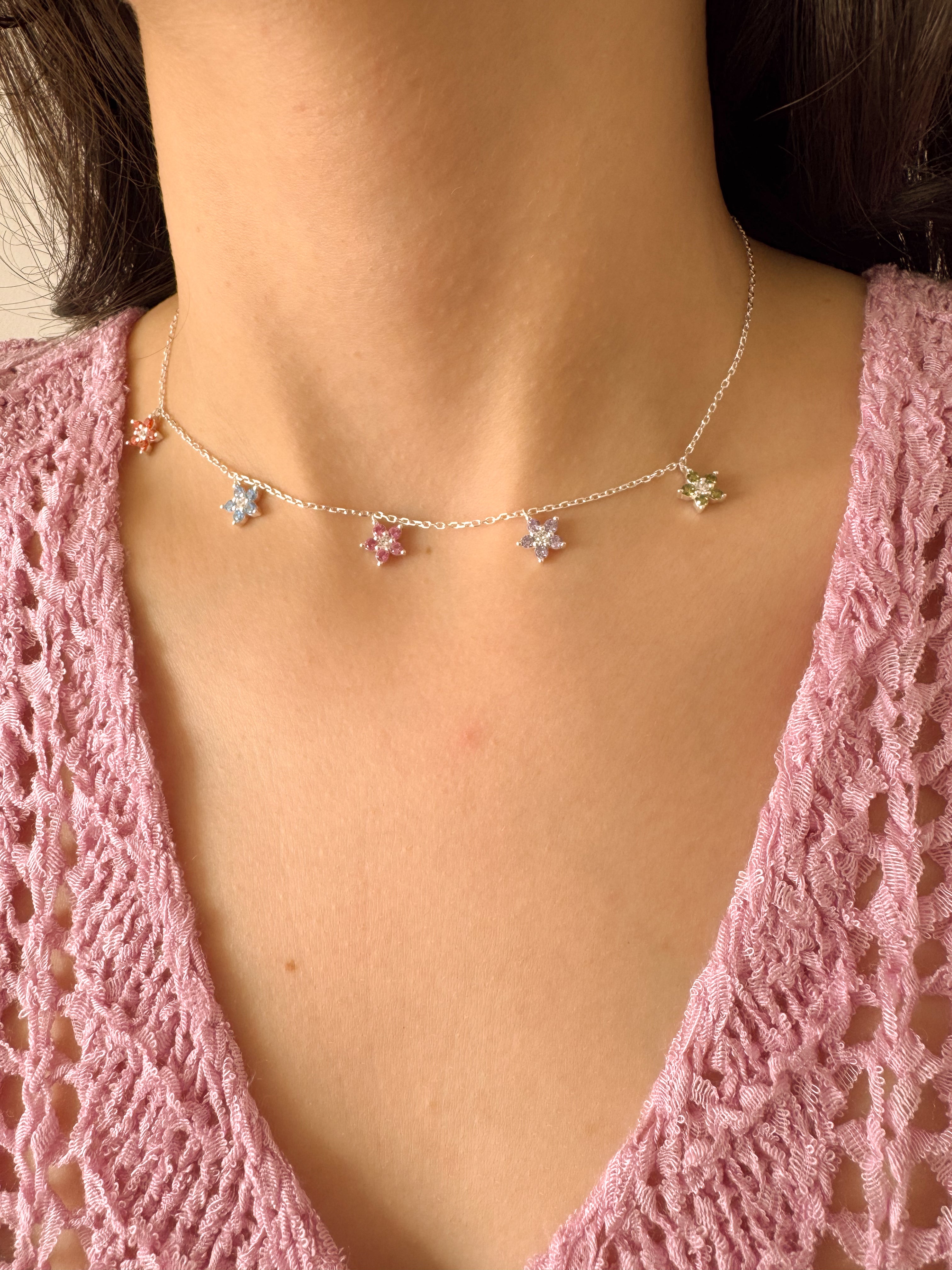 Choker Flores - Prata 925