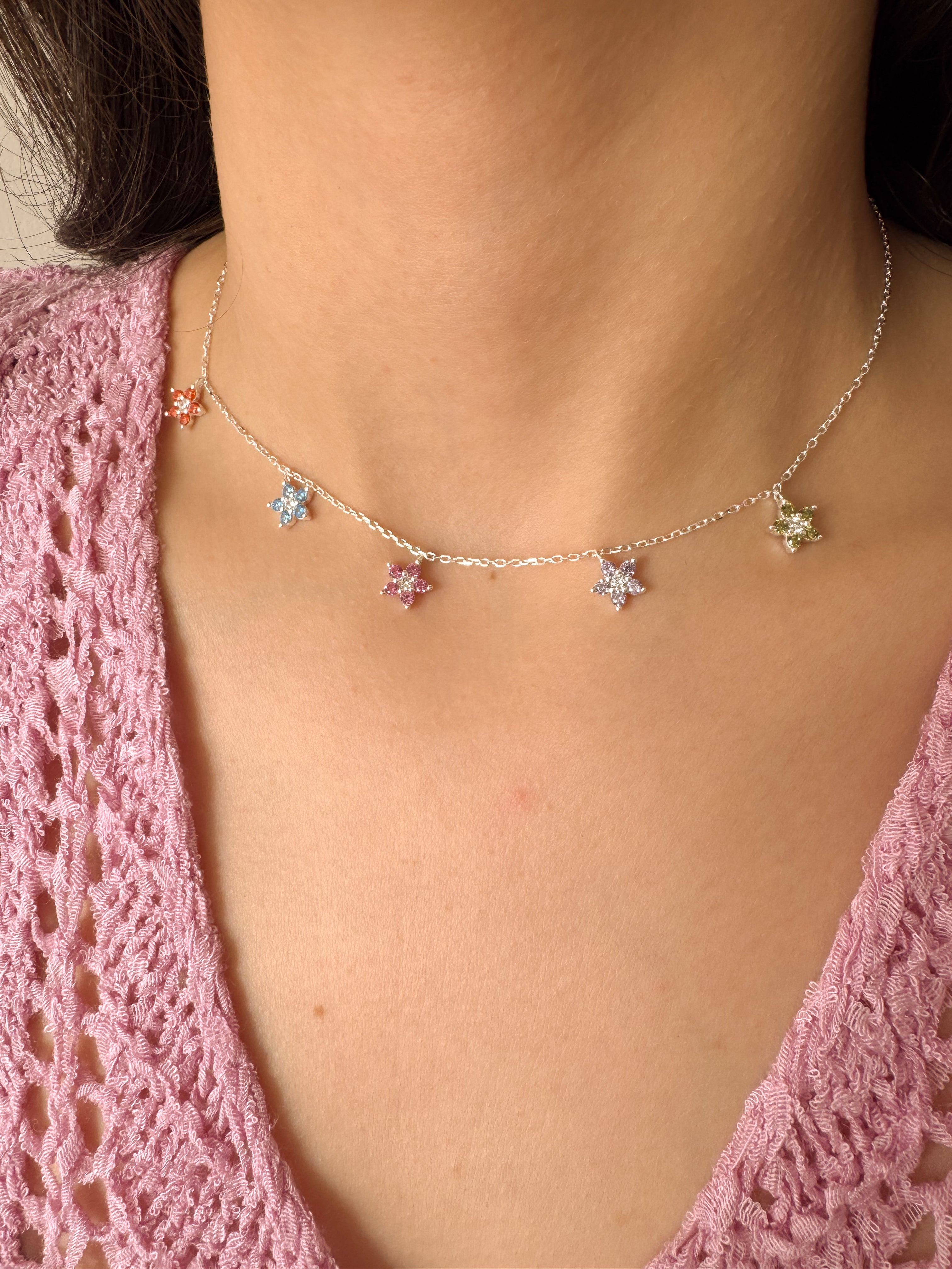 Choker Flores - Prata 925