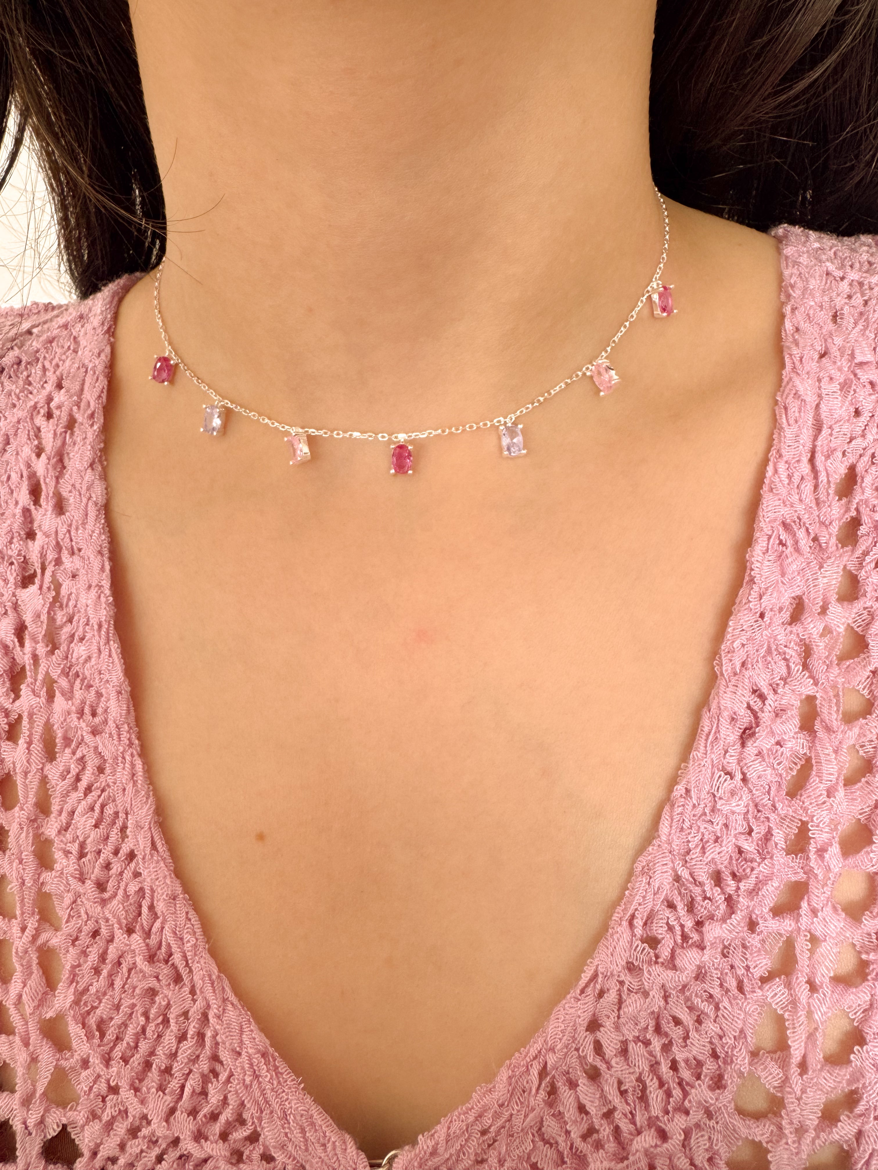 Choker de Zircônias Ovais - Prata 925