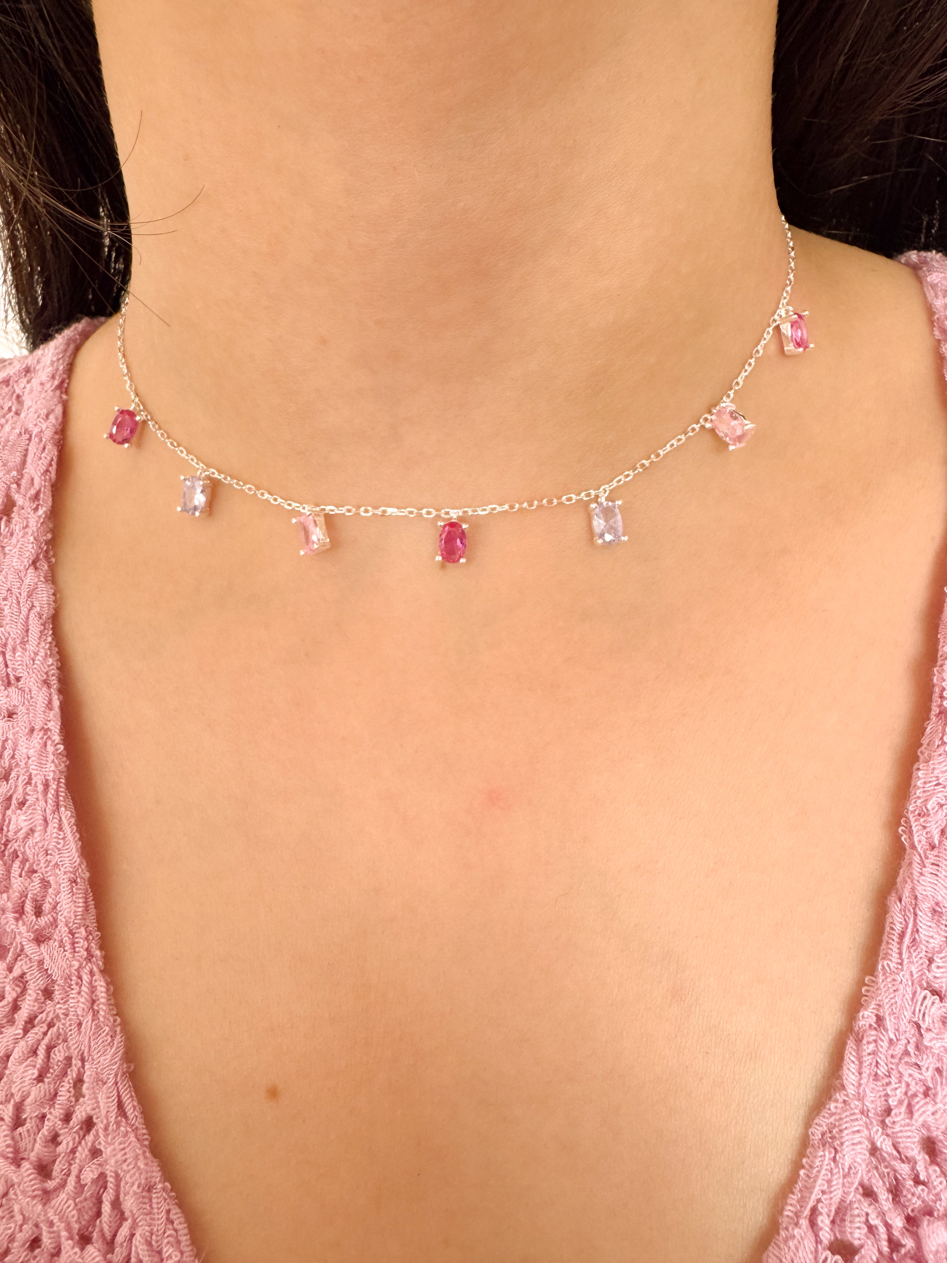 Choker de Zircônias Ovais - Prata 925