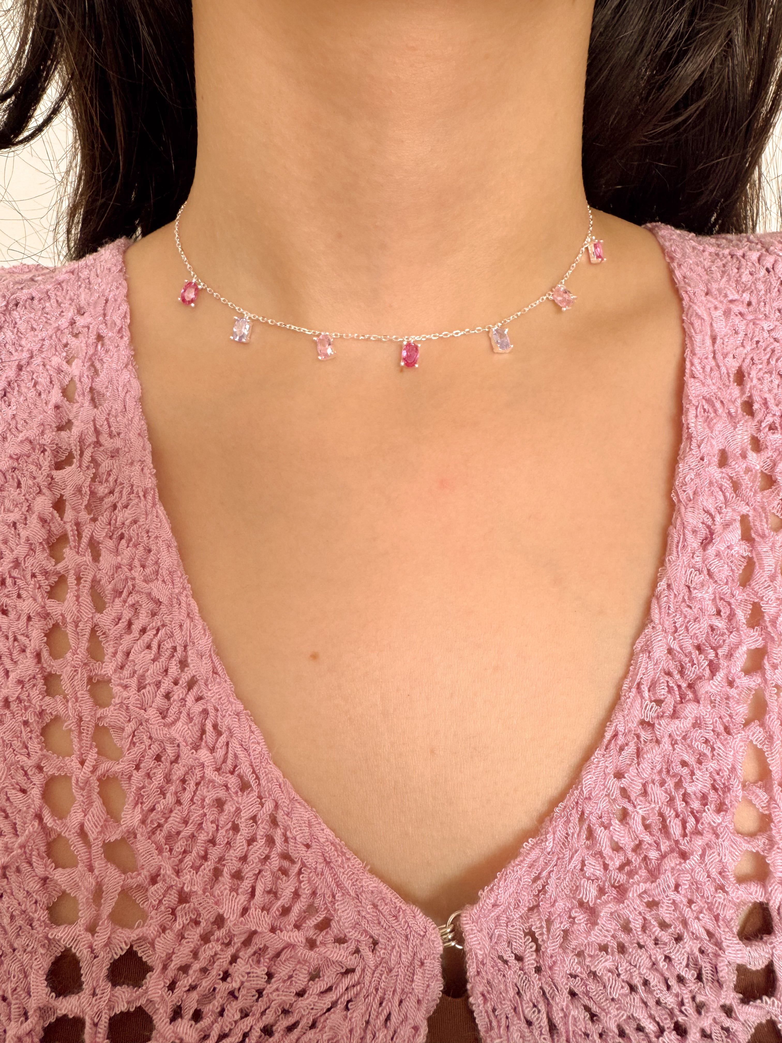 Choker de Zircônias Ovais - Prata 925