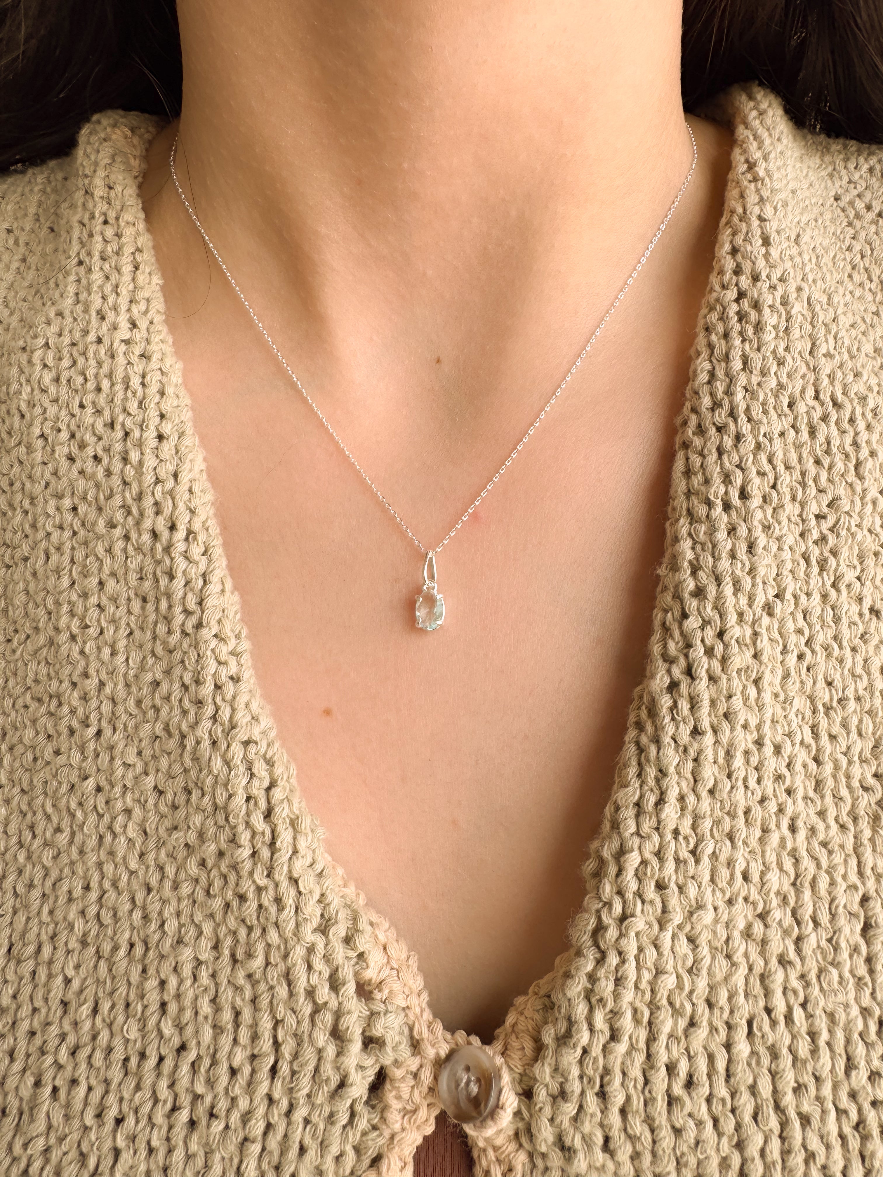 Colar Oval Aquamarine - Prata 925