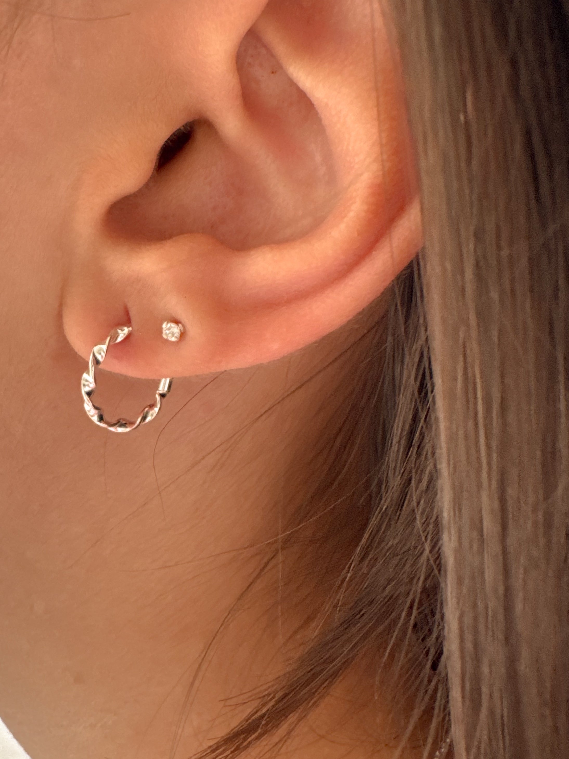 Argola Torcida - Prata 925