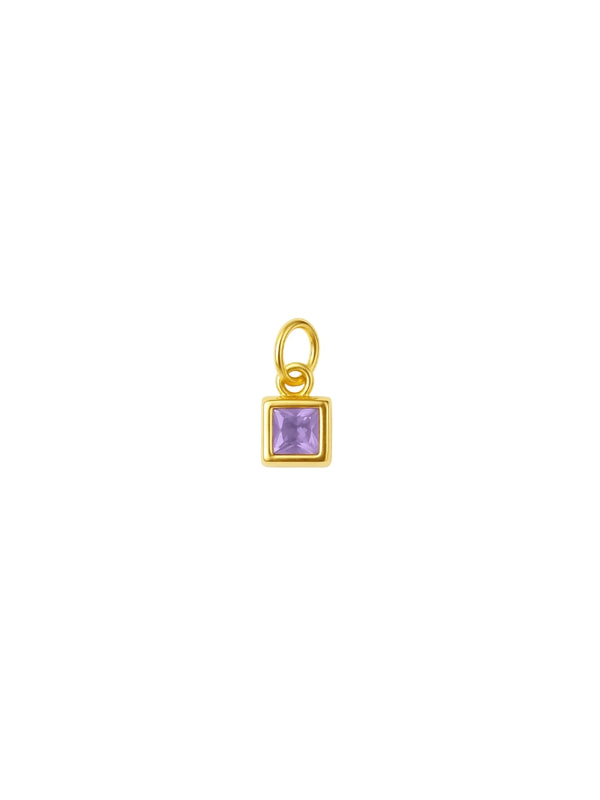 Pingente Mini Square Roxo - Dourado