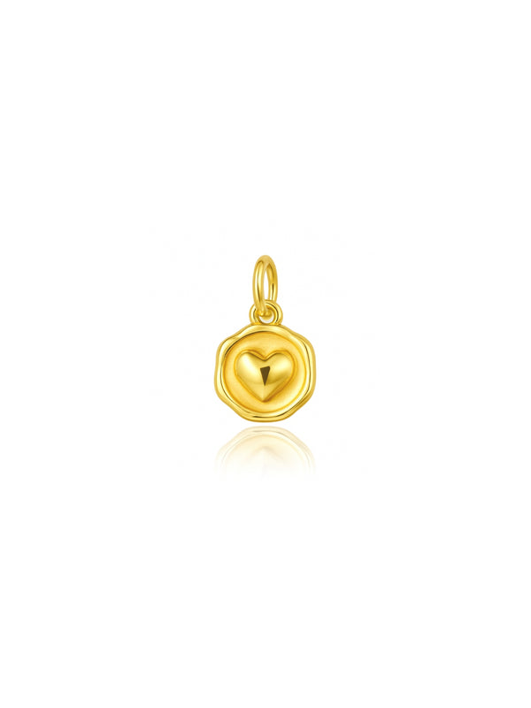 Pingente Medalhinha de Coração - Dourado