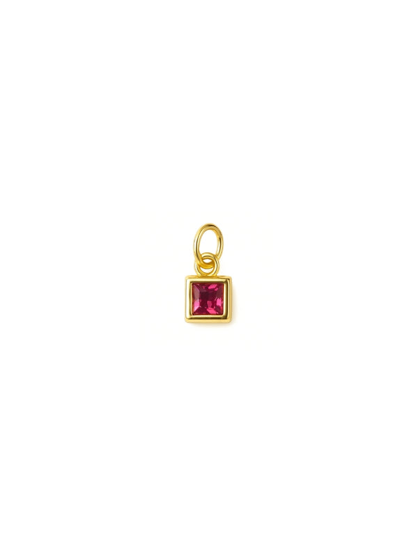 Pingente Mini Square Rosa - Dourado
