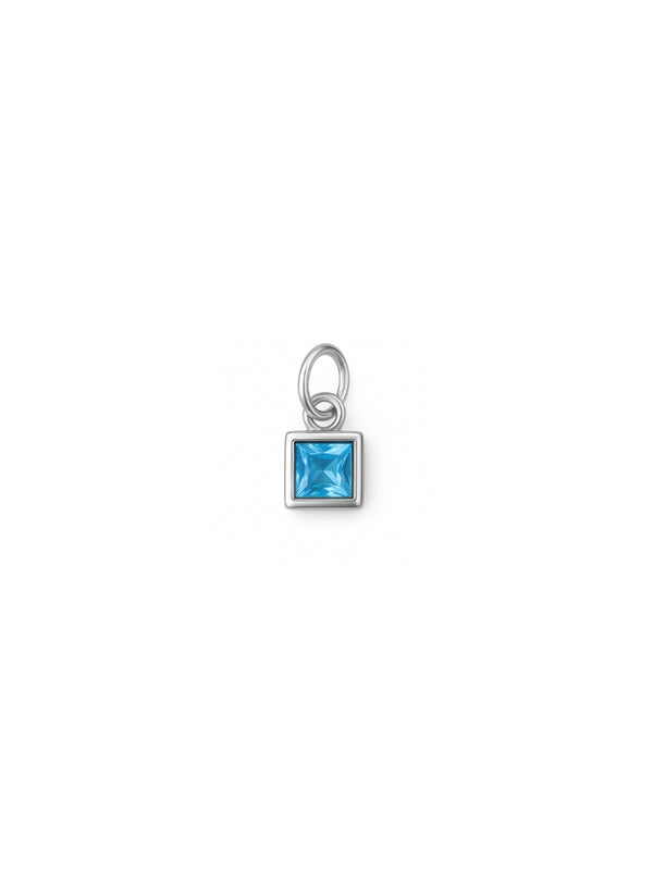 Pingente Mini Square Azul - Prata 925