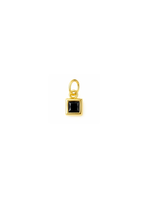 Pingente Mini Square Black - Dourado