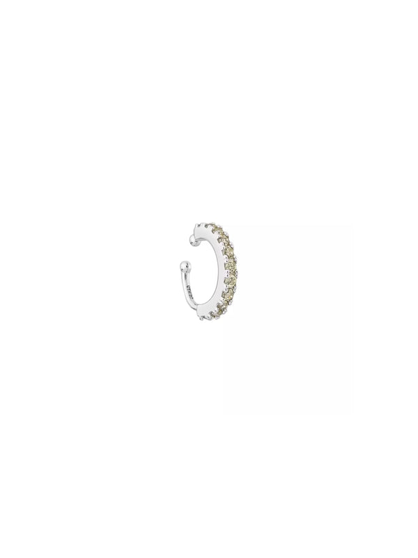 Piercing Fake Cravejado Amarelo - Prata 925
