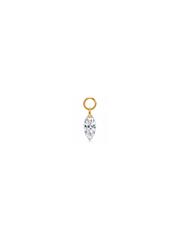 Pingente de Zircônia Navete - Dourado