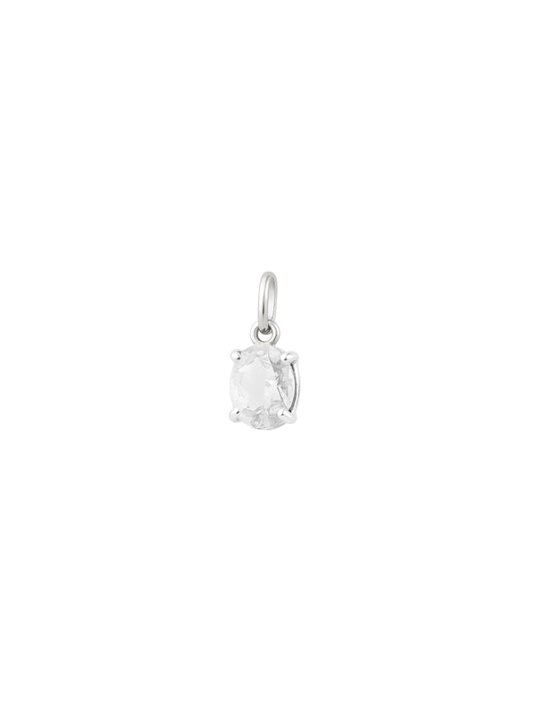 Pingente Oval Cristal - Prata 925