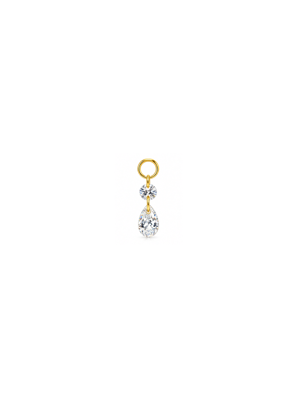 Pingente de Zircônia em Gota - Dourada