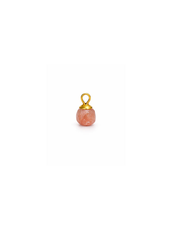Pingente Mini Quartzo Strawberry Natural - Dourado
