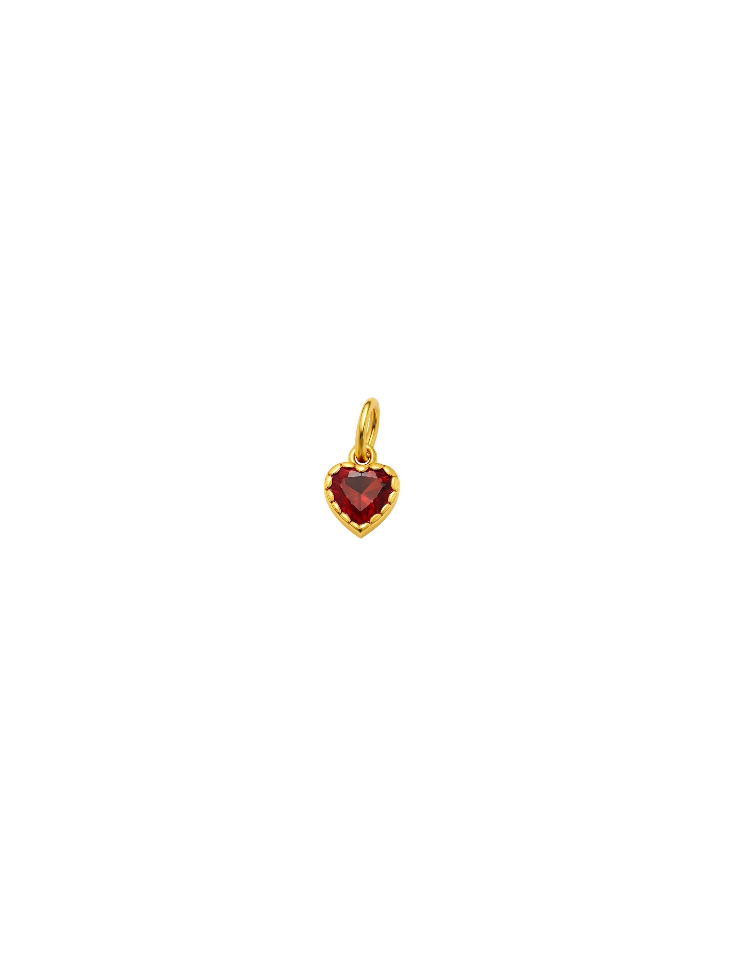 Pingente Mini Coração Vermelho - Dourado