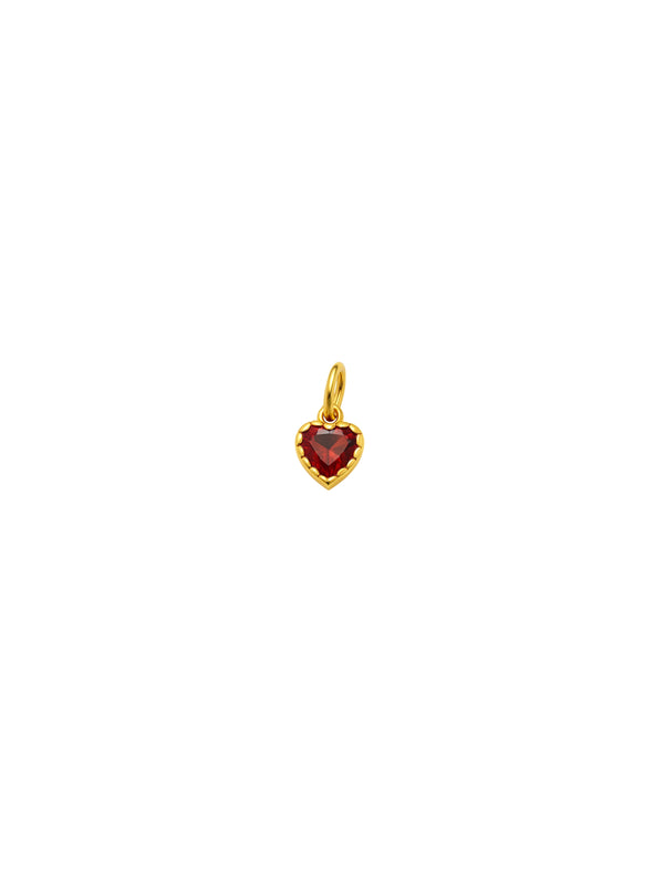 Pingente Mini Coração Vermelho - Dourado