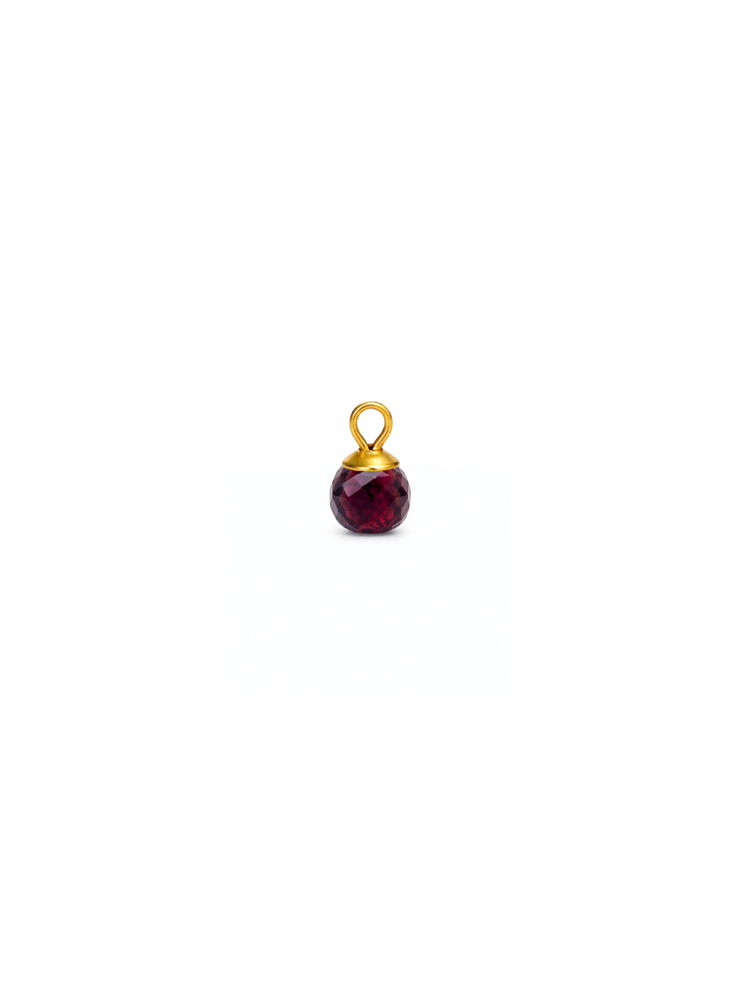 Pingente Mini Pedra Granada Natural - Dourado