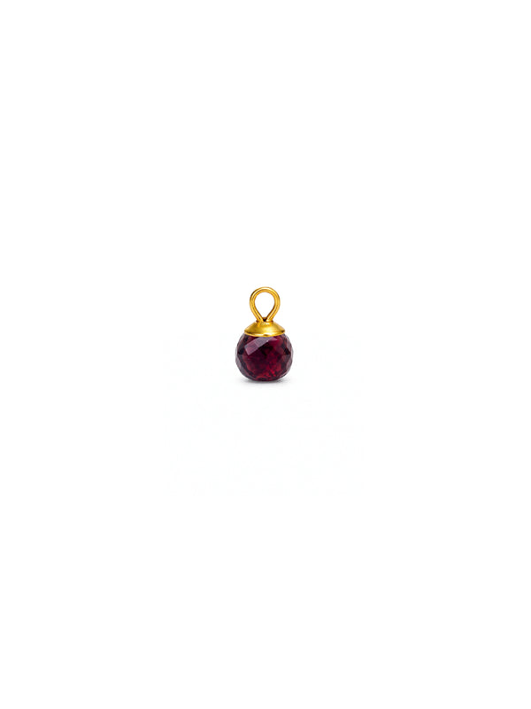 Pingente Mini Pedra Granada Natural - Dourado
