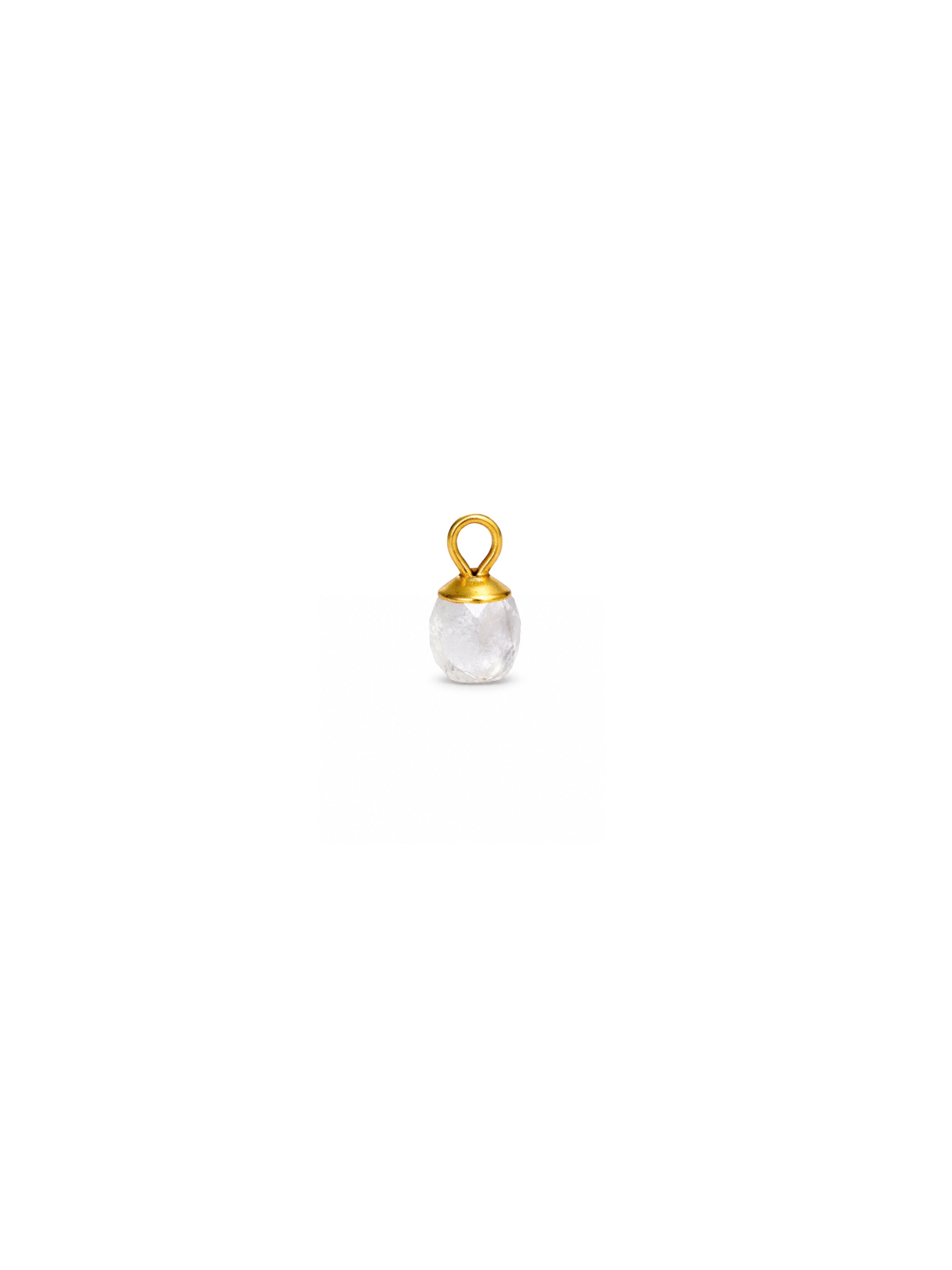 Pingente Mini Pedra de Cristal Natural - Dourado