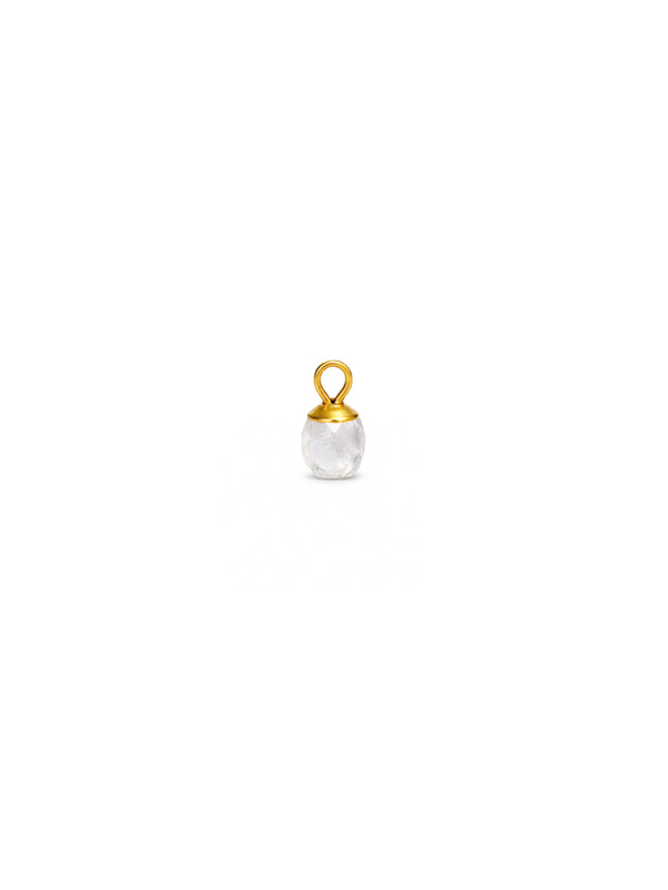 Pingente Mini Pedra de Cristal Natural - Dourado