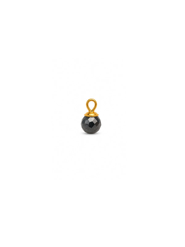 Pingente Mini Pedra Obsidiana Natural - Dourado
