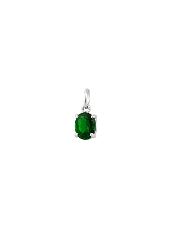 Pingente Oval Esmeralda - Prata 925