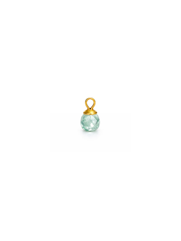 Pingente Mini Pedra Amazonita Natural - Dourado