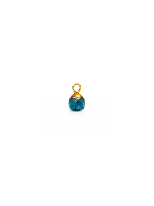 Pingente Mini Pedra Apatita Natural - Dourado