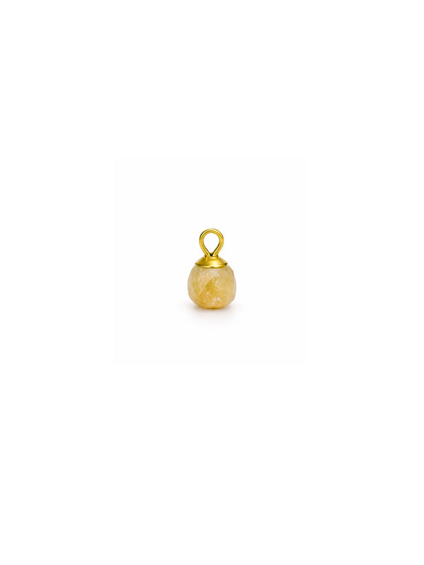 Pingente Mini Pedra Citrino Natural - Dourado