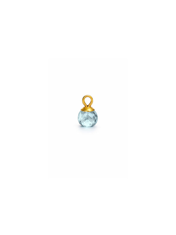 Pingente Mini Pedra Aquamarine Clara Natural - Dourado