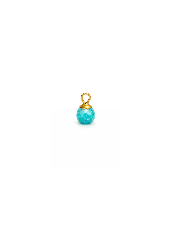 Pingente Mini Pedra Amazonita Natural - Dourado