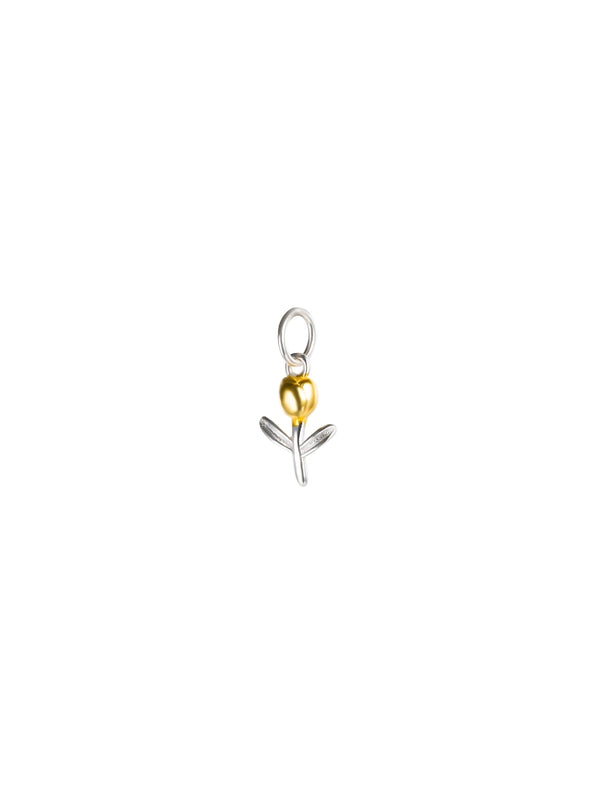 Pingente Tulipa Dourada - Prata 925