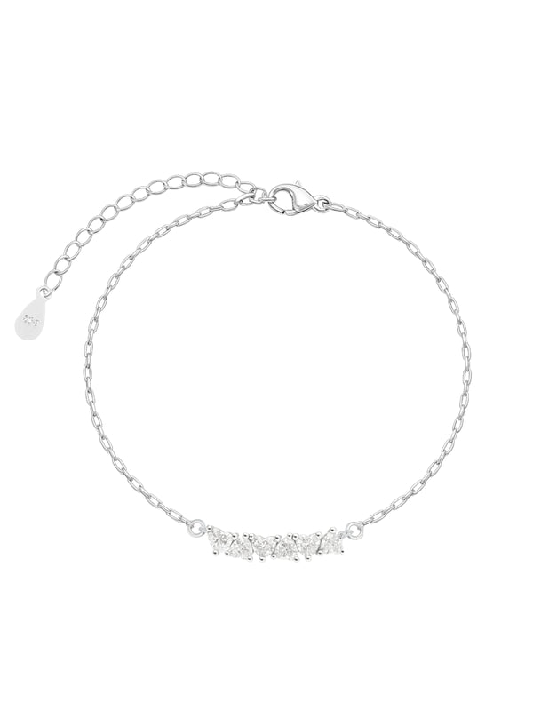 Pulseira Seis Corações - Prata 925
